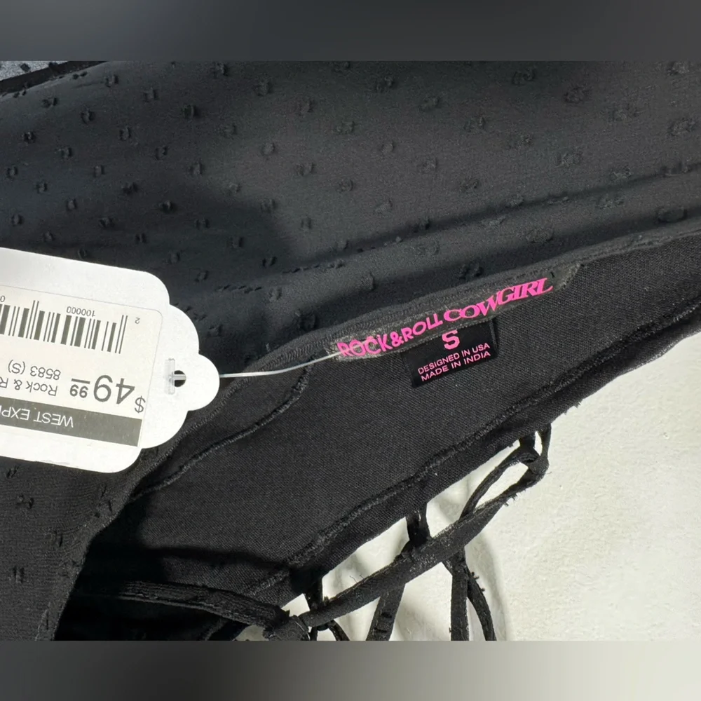 Rock & Roll Cowgirl Black Sheer Lace Blouse - Picture 3 of 3